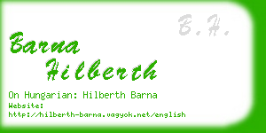 barna hilberth business card